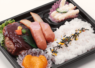 子供弁当　ハンバーグ